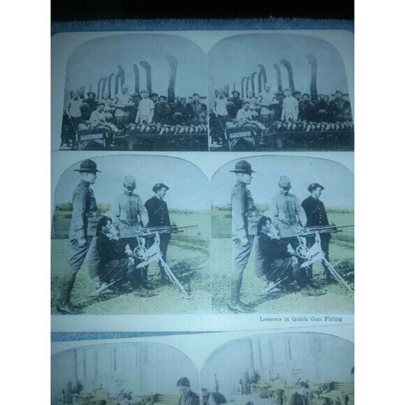 13 Lot WWI Stereoview Machine Guns Aeroplane Gas Mask Soldiers French American - Picture 6 of 9